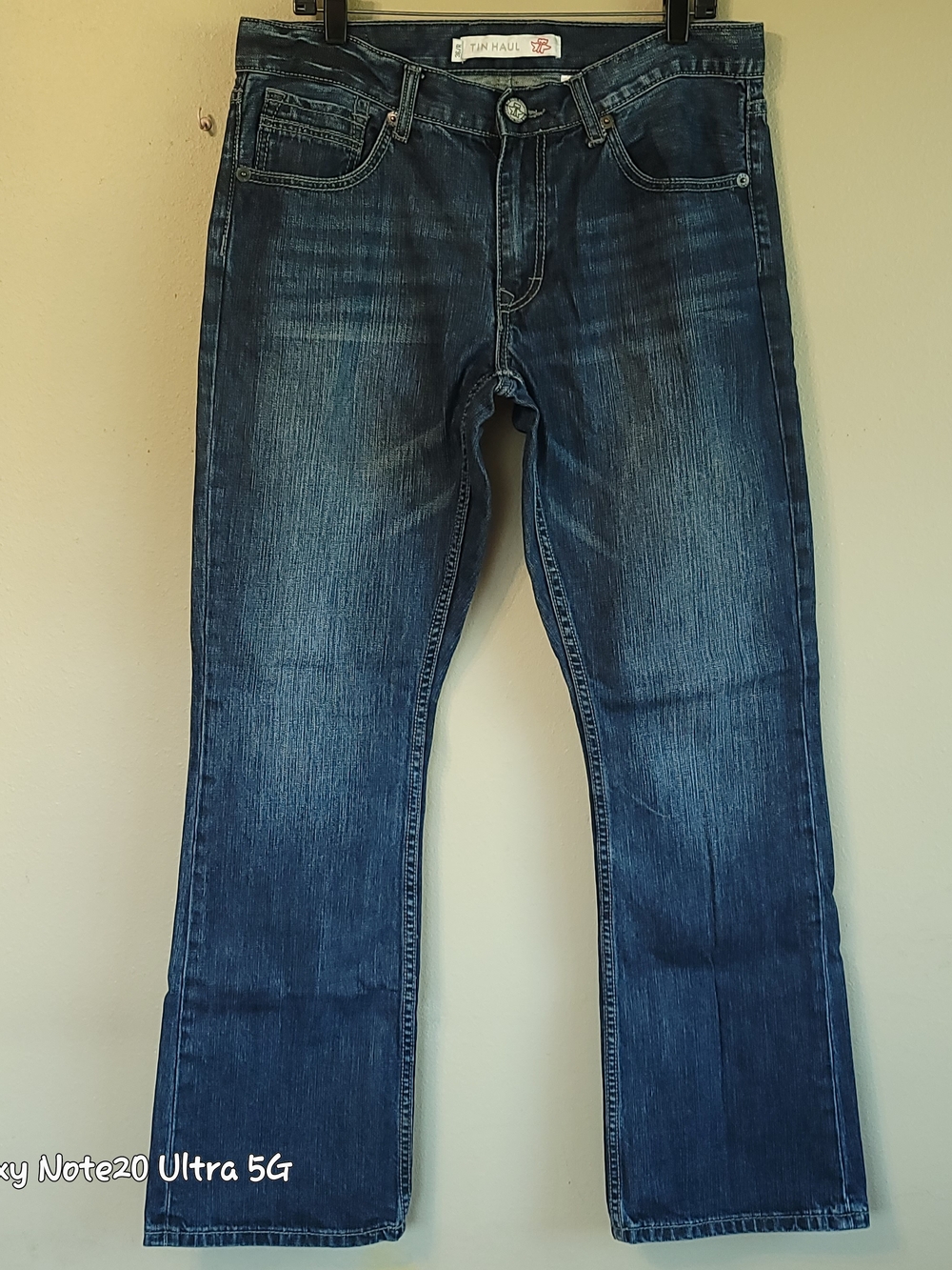 Tin Haul Men's 36R Western Bootcut Jeans 36x32 Dark Wash Embroidered EUC CT13033
